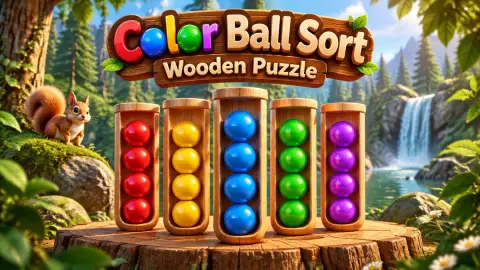 Color Ball Sort Wooden Puzzle предлагает более 1000 уровней