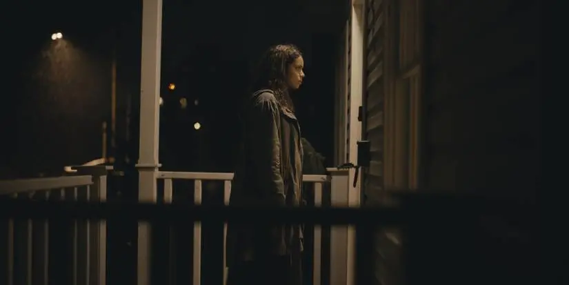 Tess waits on the front porch in Barbarian