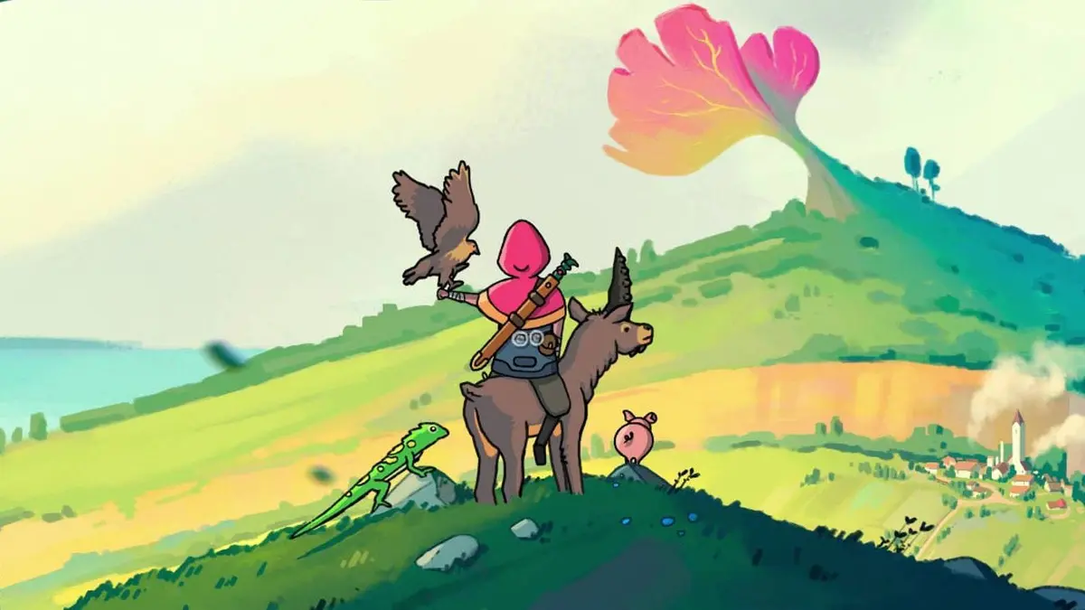 The player riding a horse looking at a distant tree in Wildaria.