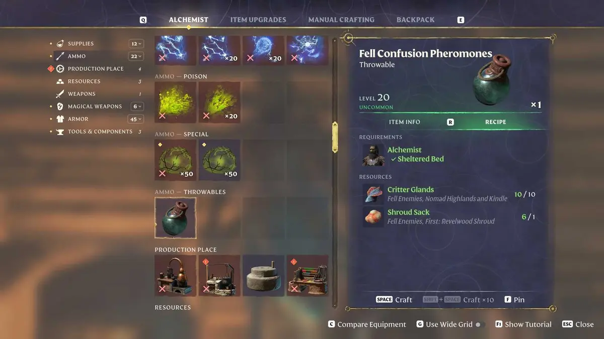 Enshrouded Fell Confusion Pheromones description