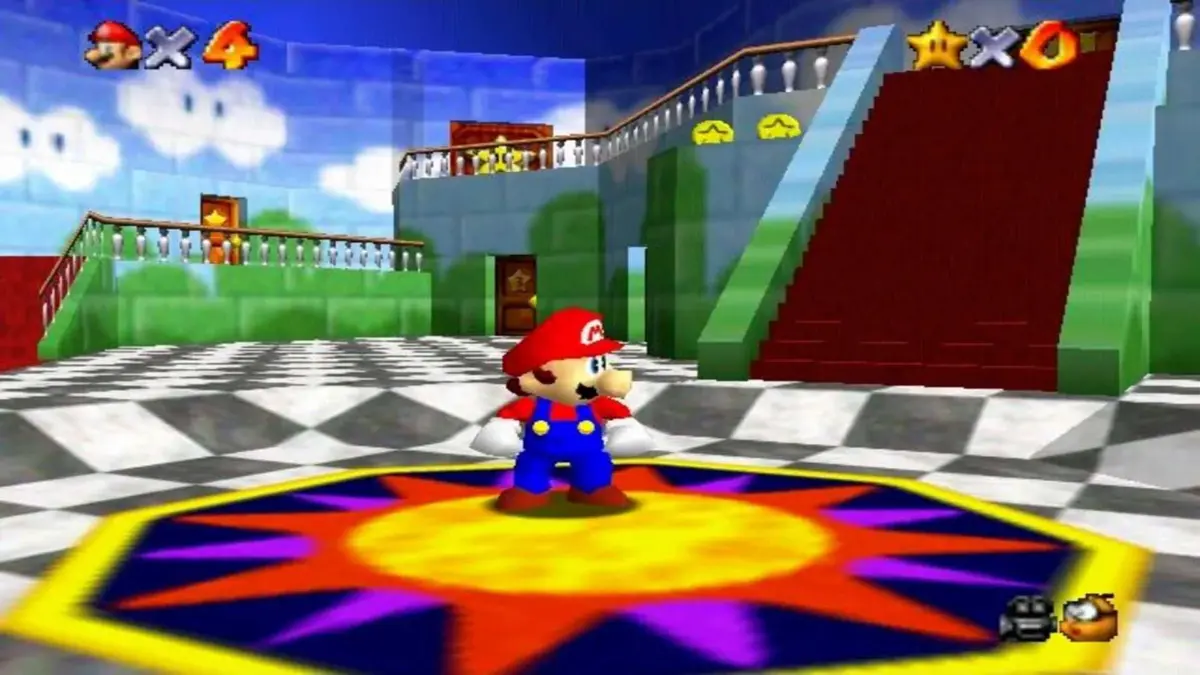 Super Mario 64 Mario In Peach's Castle