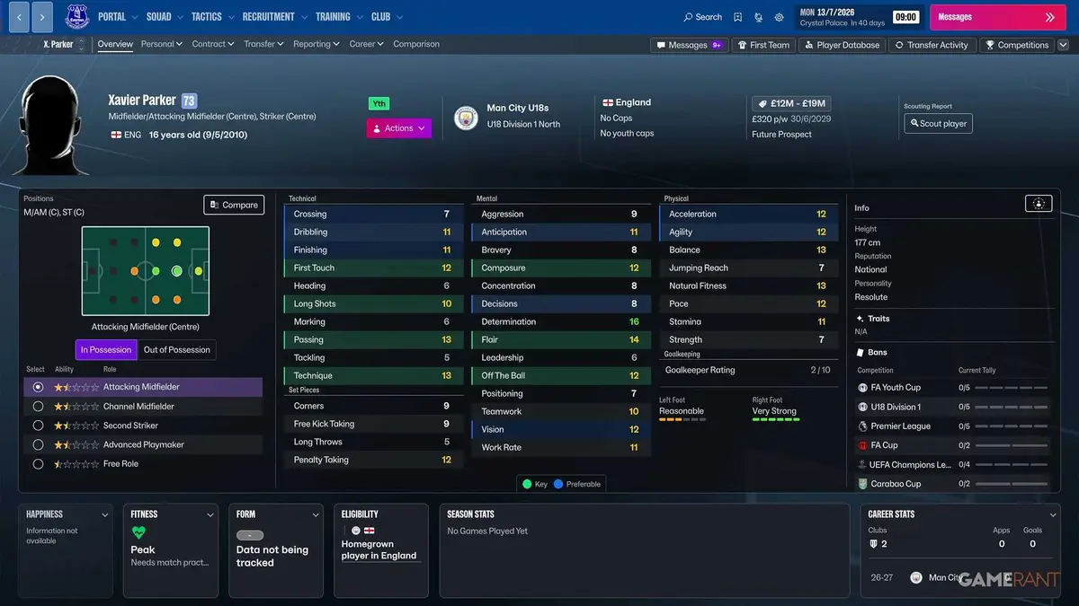 Football Manager 27 - Xavier Parker