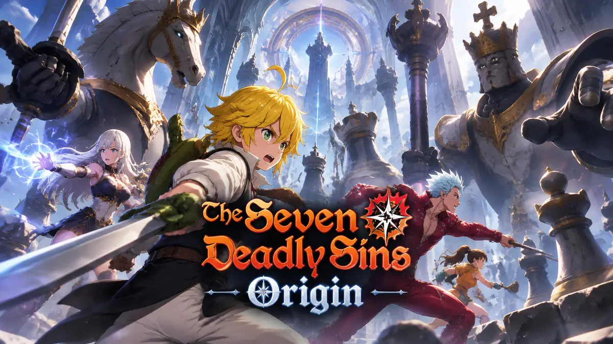 Рыцари из The Seven Deadly Sins: Origin против гигантских шахматных фигур в святилище Taranis's Sanctuary