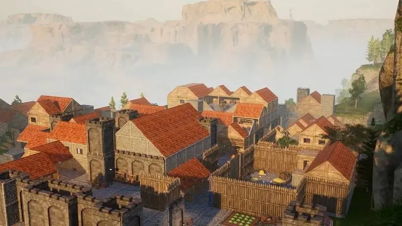 Palworld base that looks like a large town