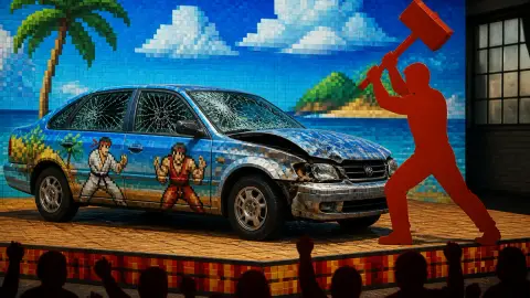 Capcom воссоздала бонусную машину из Street Fighter 2