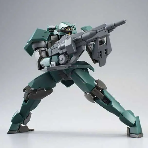 The HG 1/144 Mobile Reginlaze (Standard Type) model kit holding a rifle.