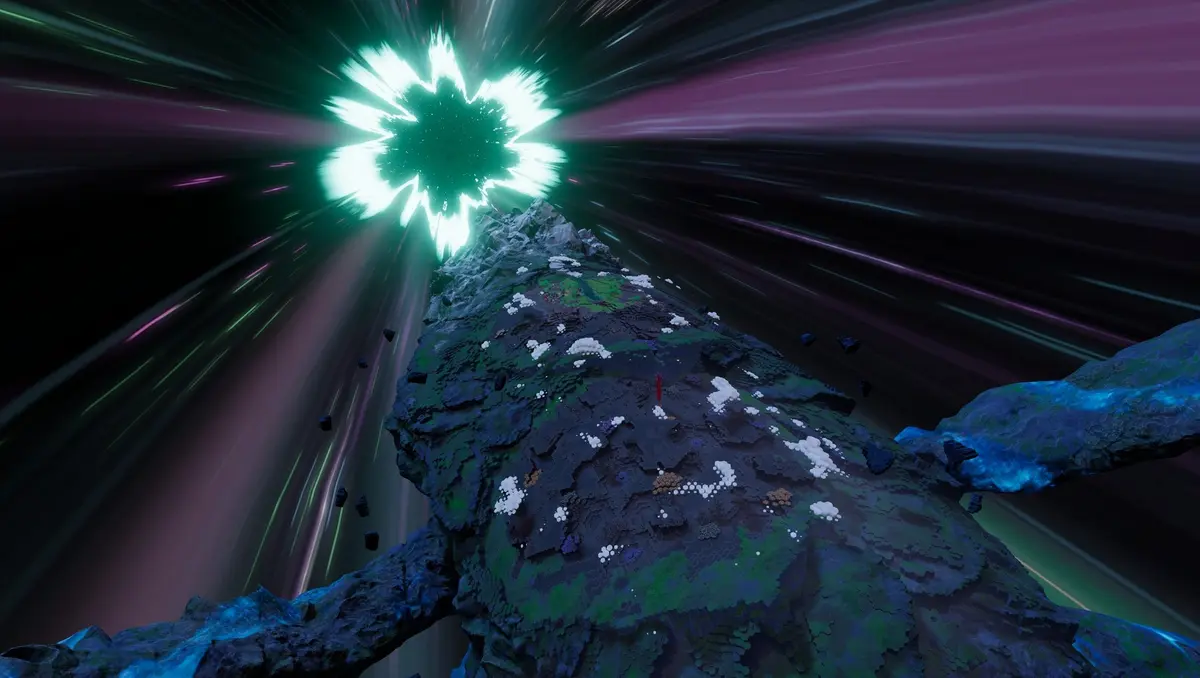A space whale streaking through hyperspace in Beyond These Skies.