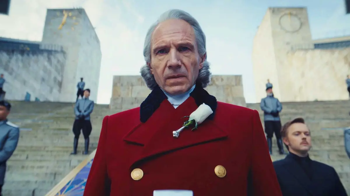 Ralph Fiennes as President Snow in The Hunger Games: Sunrise on the Reaping