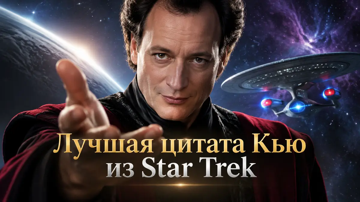 Персонаж Кью из сериала Звездный путь Следующее поколение крупным планом
