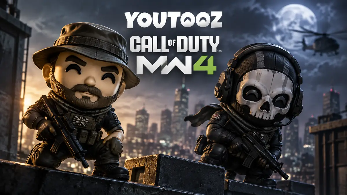 Виниловые фигурки YouTooz капитана Прайса и Гоуста в маске-черепе из Call of Duty на крышах