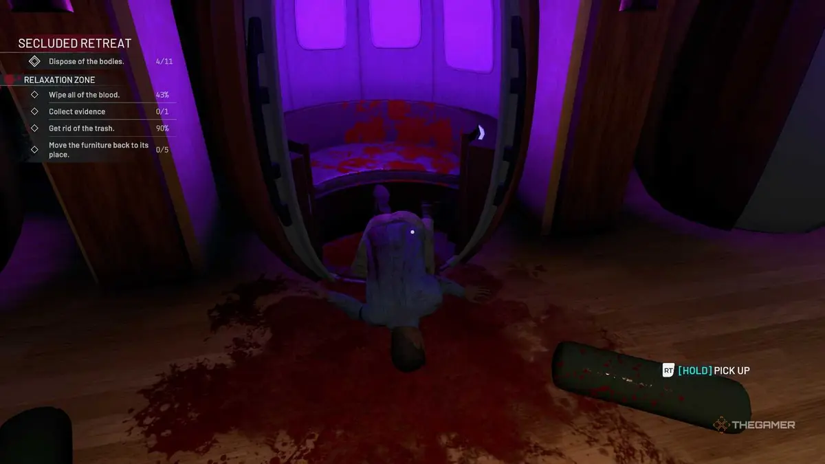 Crime Scene Cleaner body falling out of a pod.