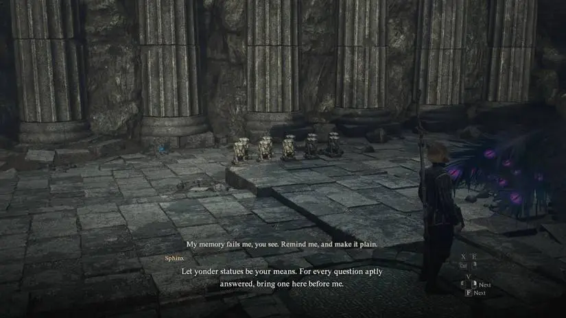 A picture showing small Sphinx statues - Dragon's Dogma 2