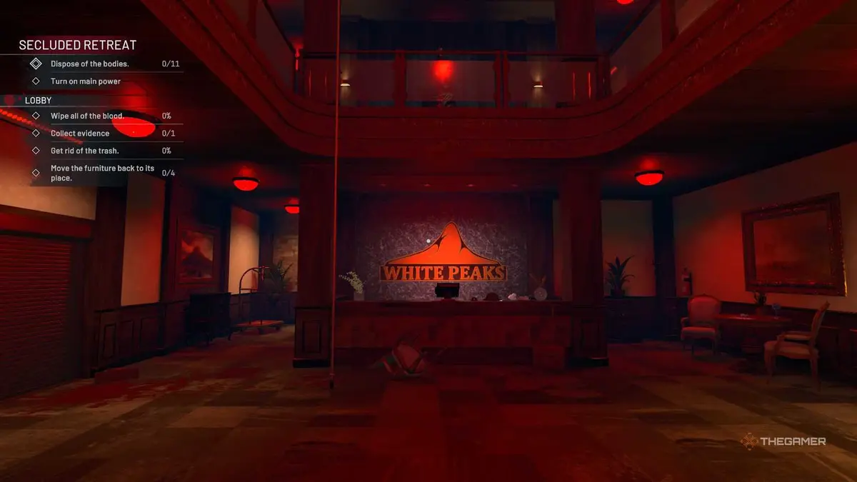 Crime Scene Cleaner White Peaks lobby.