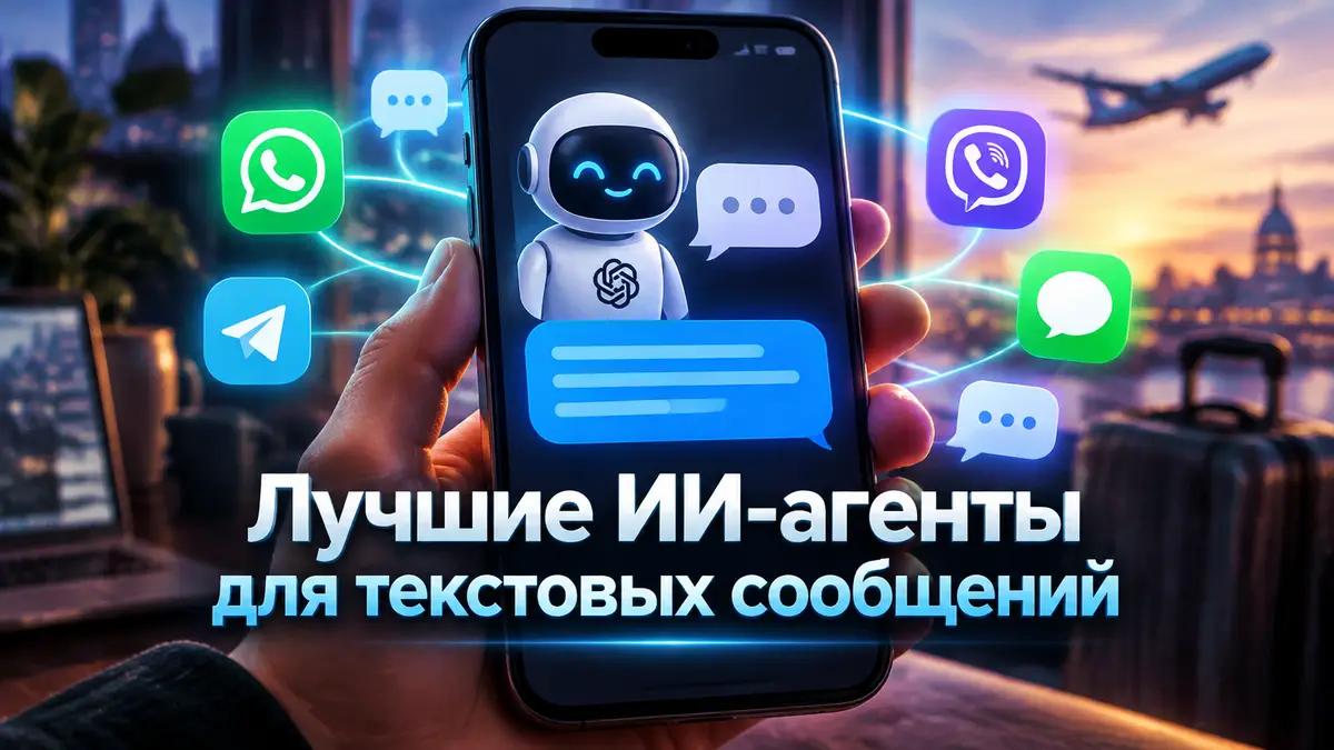 Интерфейс смартфона с текстовыми сообщениями от ИИ-агента крупным планом, технологии связи