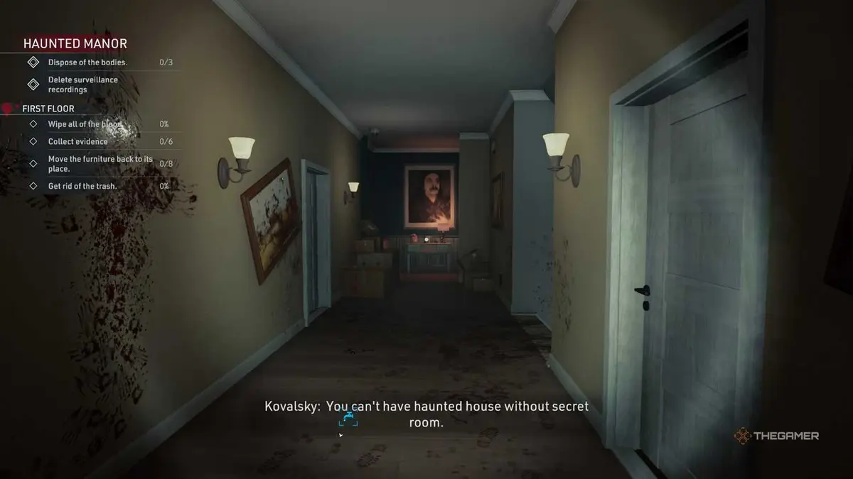Kovalsky finds a secret on the corridor of a haunted house in Crime Scene Cleaner