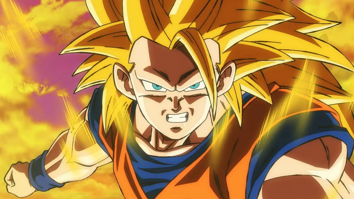 Super Saiyan 3 Goku from Dragon Ball Super: Beerus, Episode 2.