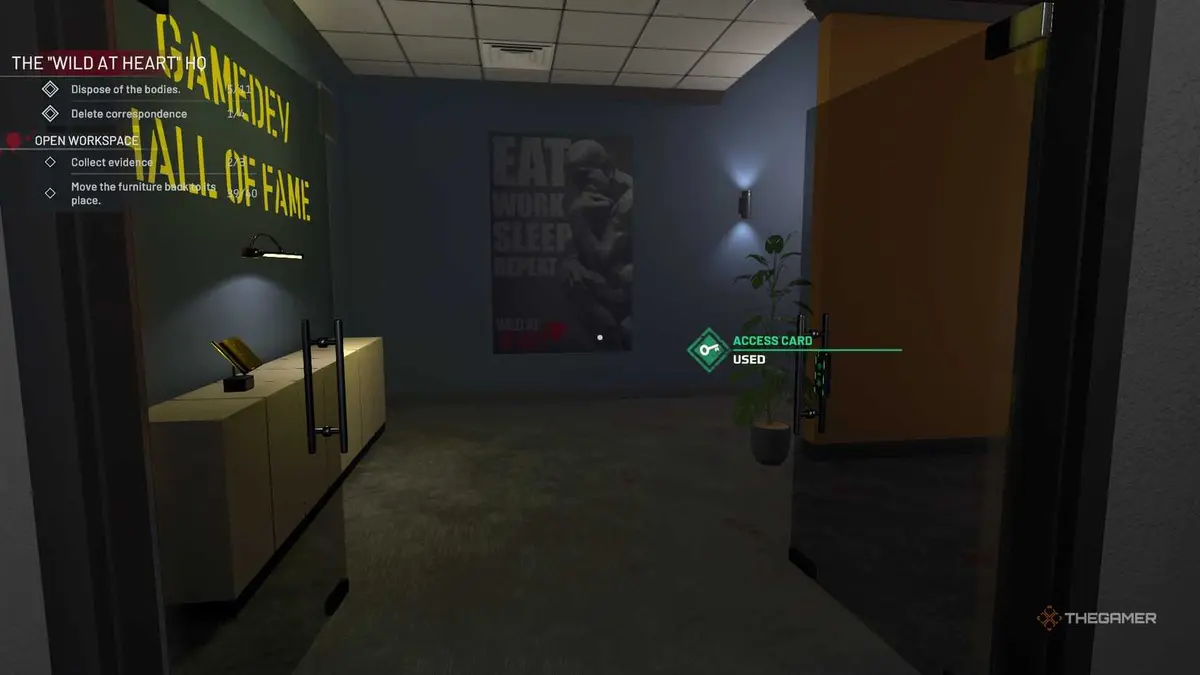 Crime Scene Cleaner Hall Of Fame display in the Offices section.