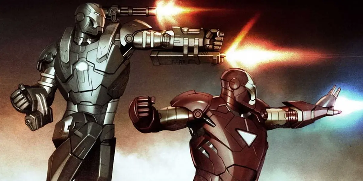 War Machine and Iron Man go into battle side by side