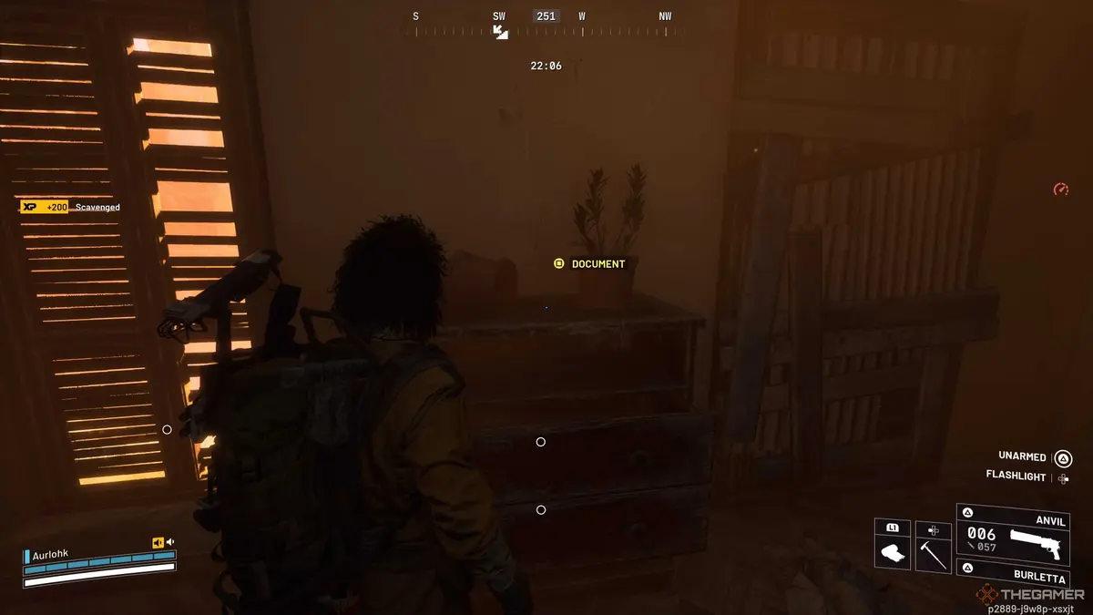 Player character taking a picture of two flower pots in a pharmacist's apartment in Arc Raiders.