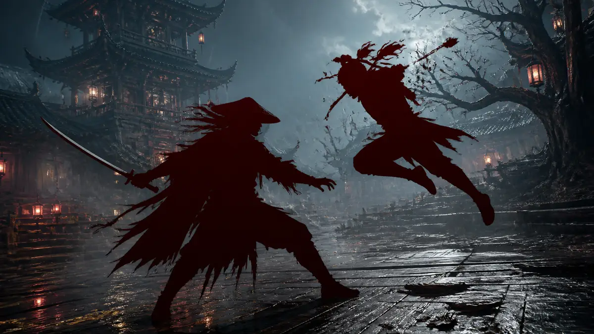 Боевая сцена из экшена Phantom Blade Zero с демонстрацией боевых искусств