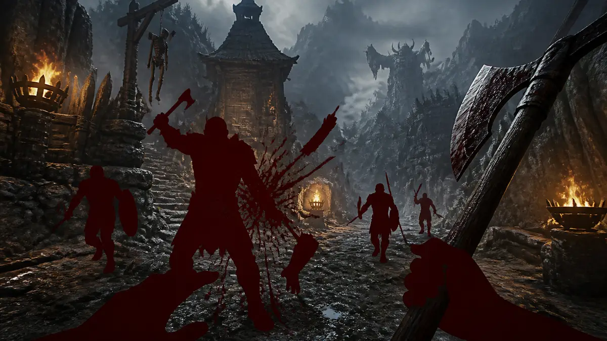 Геймплей мрачной фэнтезийной экшен-RPG от первого лица Heathen