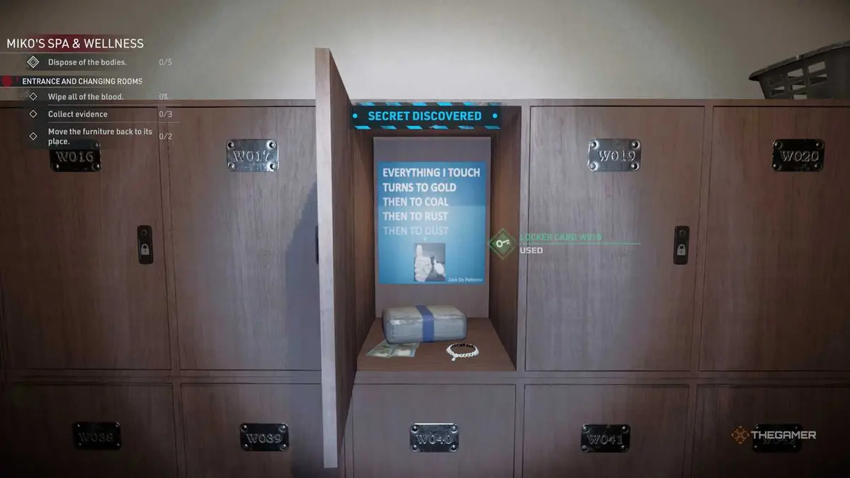 Kovalsky open locker no 18 by using a keycard in Crime Scene Cleaner