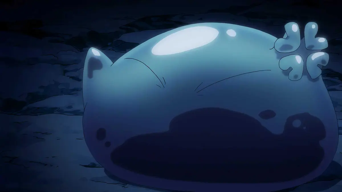 Rimuru's slime form in the first episode of That Time I Got Reincarnated as a Slime