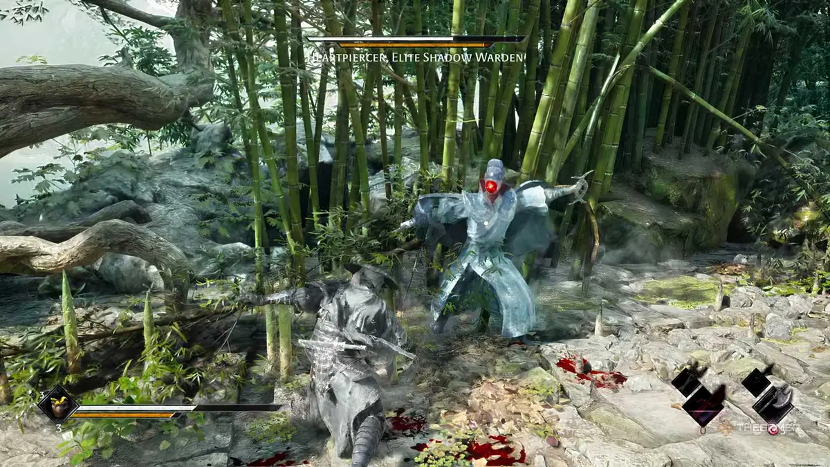 Soul from Phantom Blade Zero is fighting against the Heartpiercer Boss.