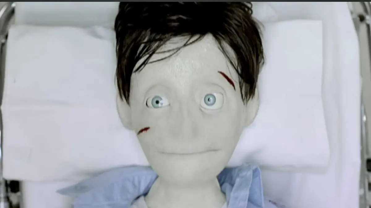 Norman in a hosptial bed in Interpol's "Evil" Music Video