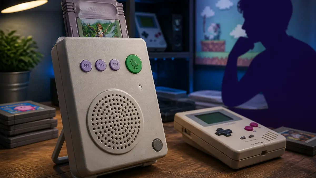 Музыкальный проигрыватель Retro Song Bird с установленным картриджем Game Boy