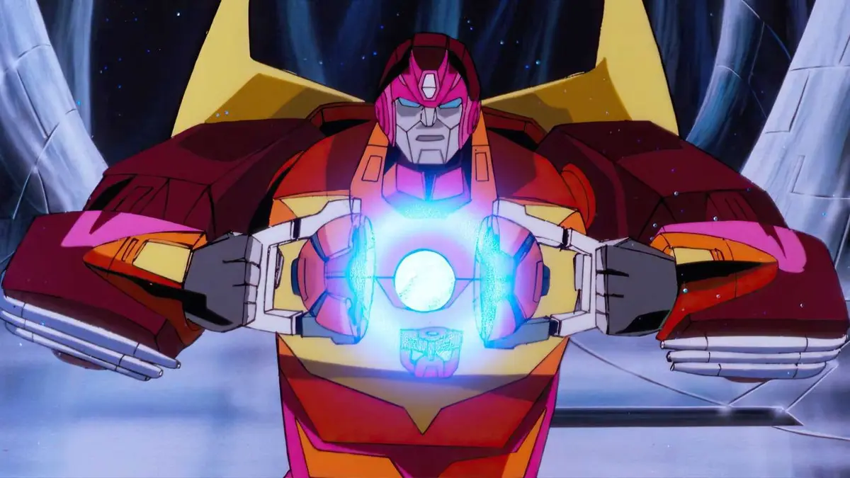 Hot Rod opens the Matrix to become Rodimus Prime.