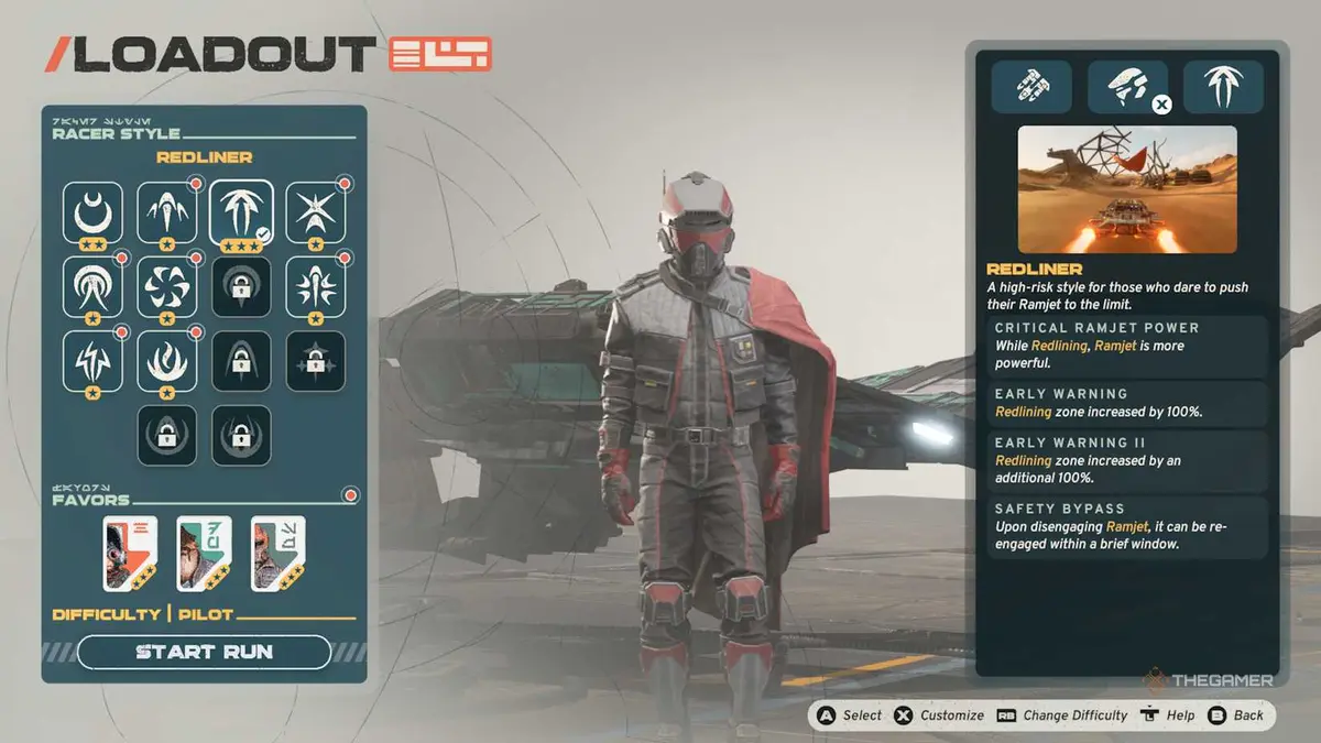 Galactic Racer Racer Styles Screen