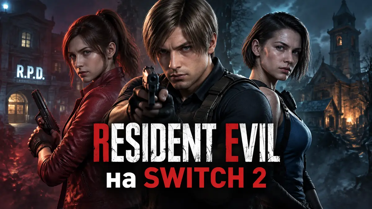 Леон Кеннеди, Клэр Редфилд и Джилл Валентайн на постере ремейков Resident Evil для Nintendo Switch 2
