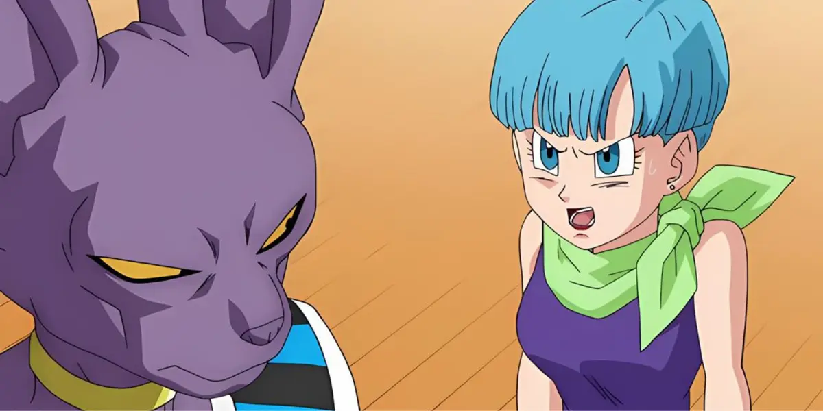 Bulma frustrated with Beerus in Dragon Ball Super