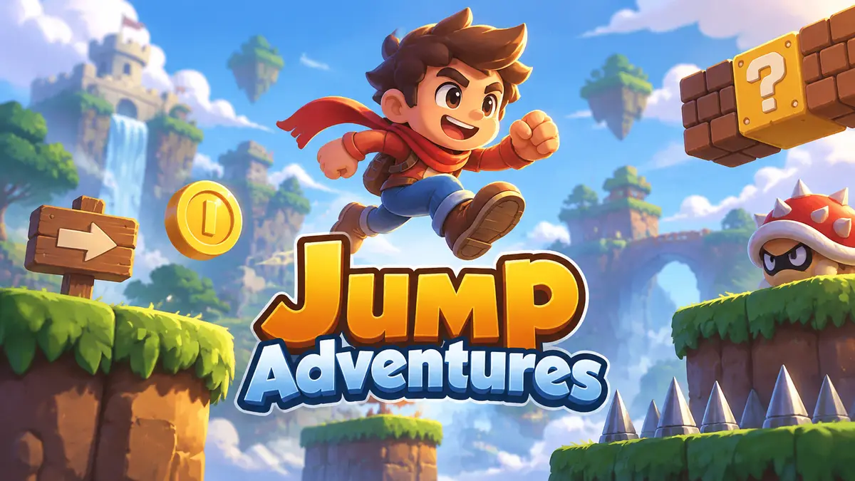 Персонаж преодолевает препятствия в 2D платформере Jump Adventures в Steam