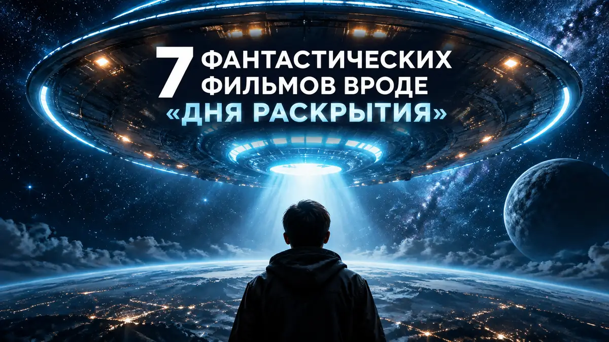 Звездное небо и загадочный неоновый космический корабль в стиле фантастического постера