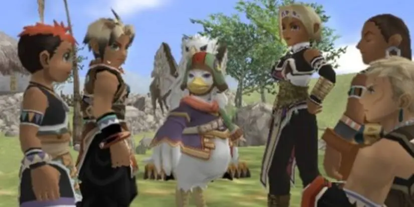 Characters talking in Suikoden III.