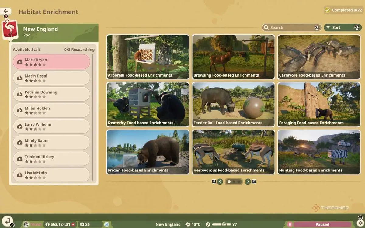 Habitat Enrichment research in Planet Zoo 2