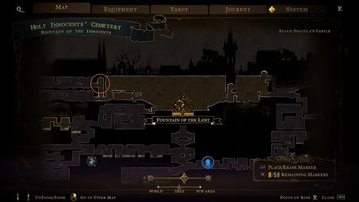 Castlevania Belmont's Curse Fountain Ghost Clue location