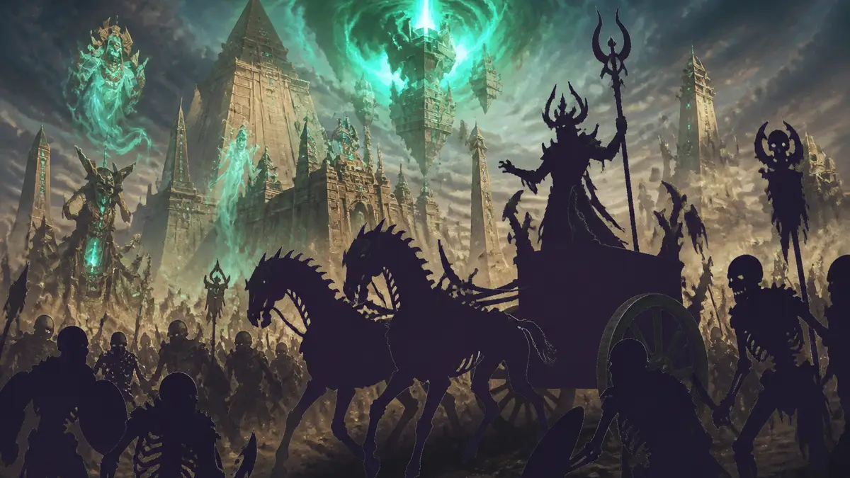 Сражение армии Нежити в стратегии Total War Warhammer 3
