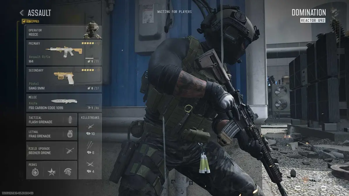 Choosing a loudout in COD: MW4.