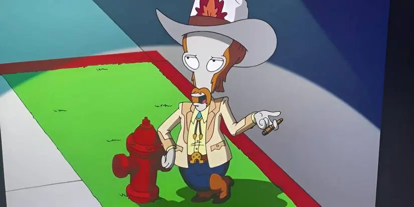 Roy Rogers McFreely standing in a spotilght in American Dad