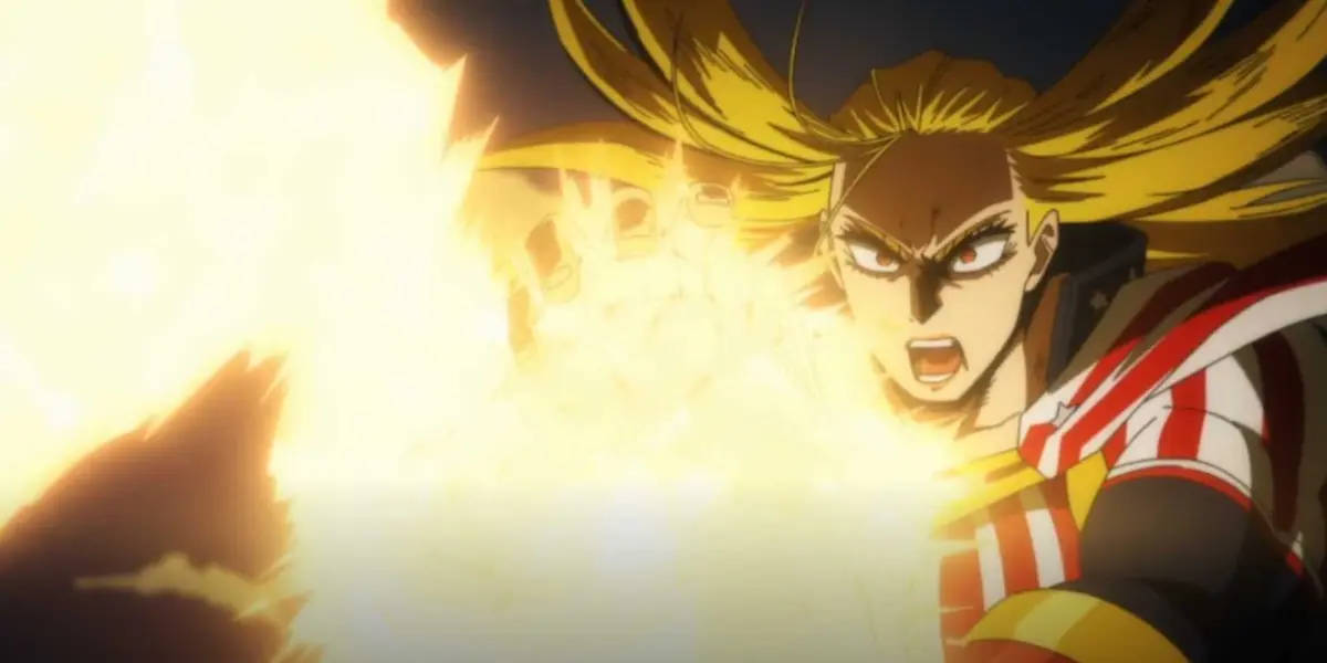 Star and Stripe using New Order to catch a laser with her bare hands in My Hero Academia season 7