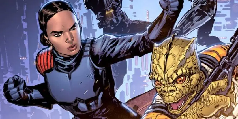 Iden Versio fights Bossk in Marvel Star Wars Comics