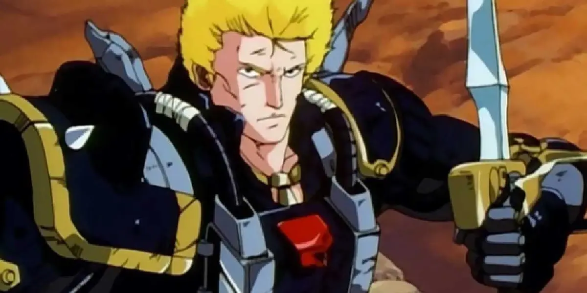 Geist holds his spear and prepares for battle in MD Geist.