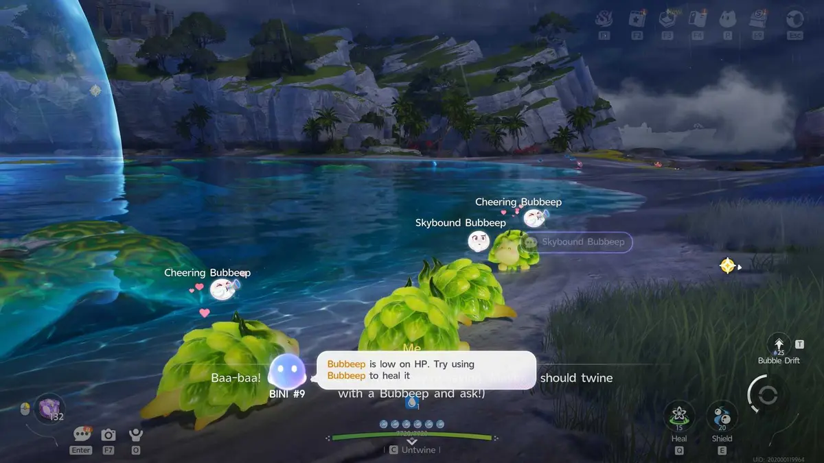 Catch Bubbeep To use its unique ability to traverse bubble barriers and float around (3)