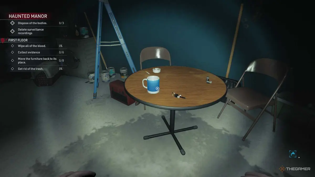 Kovalsky finds a key on the wooden table in Crime Scene Cleaner