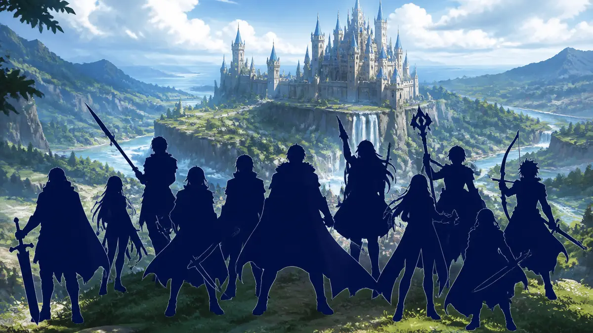 Отряд персонажей в тактической ролевой игре Fire Emblem Fortune's Weave