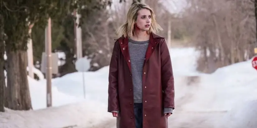 Joan looks away in The Blackcoat’s Daughter.