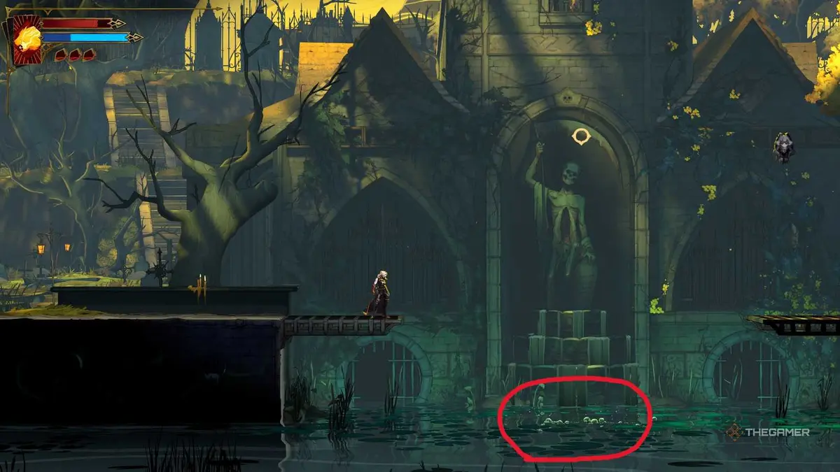 A player finding The Prophetess clues and defeating Medusa in Castlevania: Belmont's Curse.